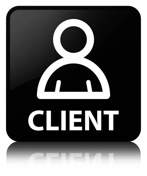 Klient (członek ikona) czarny przycisk kwadratowy — Zdjęcie stockowe