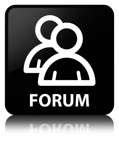 Forum (icona del gruppo) pulsante quadrato nero — Foto Stock