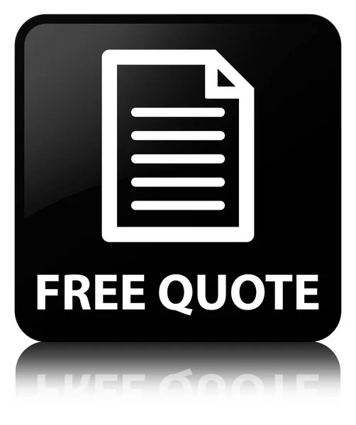 Free quote (page icon) black square button — Stock Photo, Image