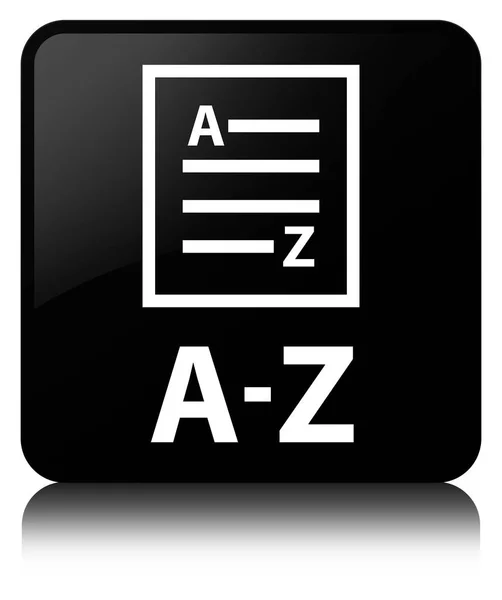 Pulsante quadrato nero A-Z (icona pagina elenco) — Foto Stock