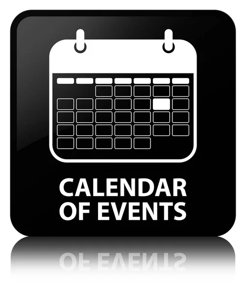 Calendario de eventos botón cuadrado negro —  Fotos de Stock