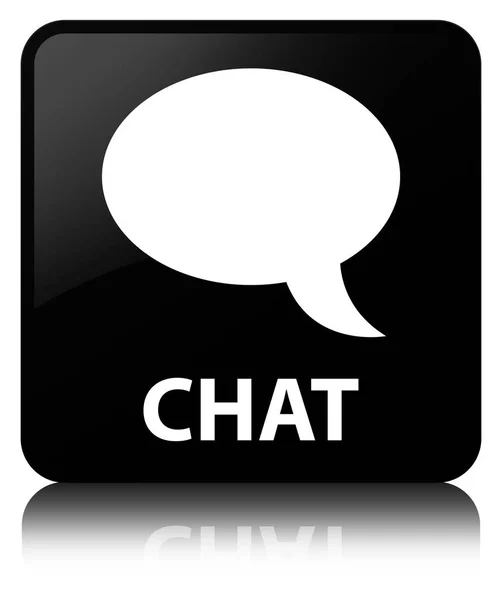 Chat black square button — Stock Photo, Image