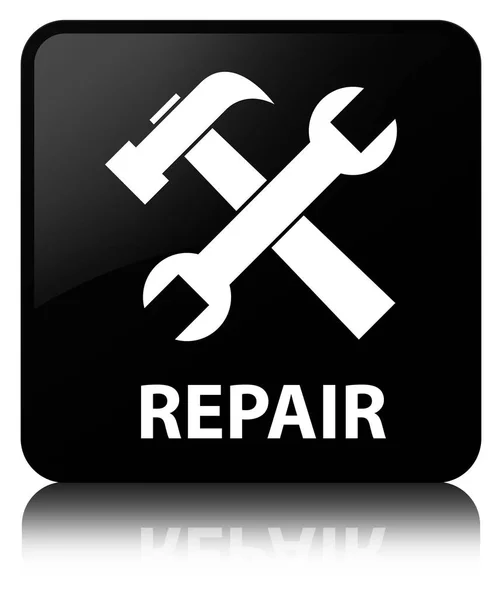 Reparatie (extra pictogram) zwarte vierkante knop — Stockfoto