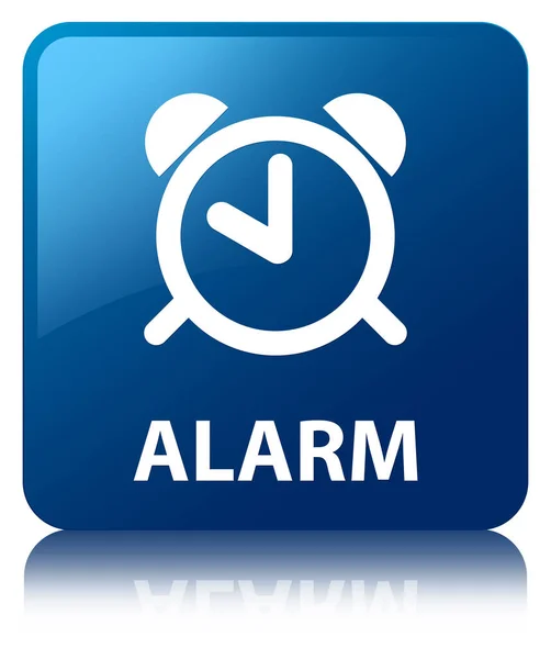 Alarm niebieski przycisk kwadratowy — Zdjęcie stockowe