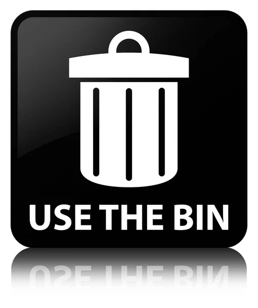 Используйте кнопку bin (trash icon) черного квадрата — стоковое фото