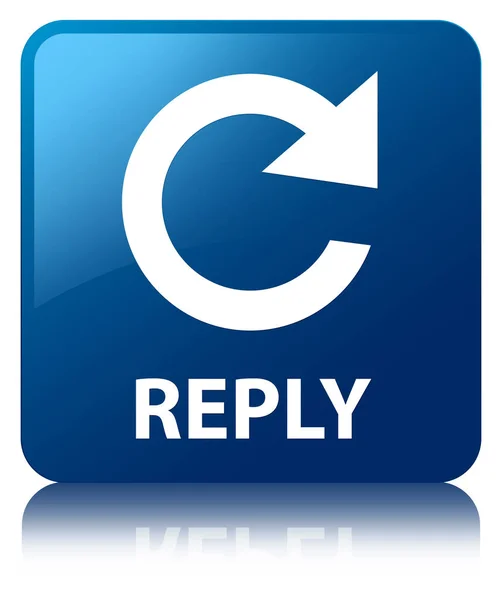Responder (girar icono de flecha) botón cuadrado azul — Foto de Stock