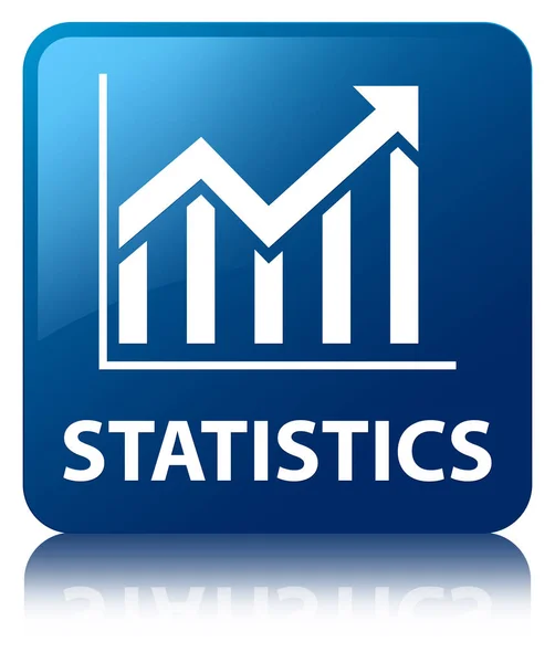 Statystyki niebieski przycisk kwadratowy — Zdjęcie stockowe
