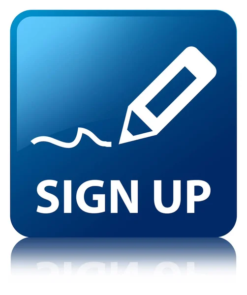 Sign up blue square button — Stock Photo, Image