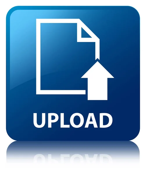 Kwadratowy przycisk Przekaż (ikona dokumentu) niebieski — Zdjęcie stockowe