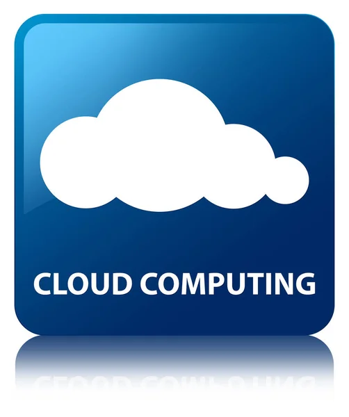 Cloud Computing blauer quadratischer Knopf — Stockfoto