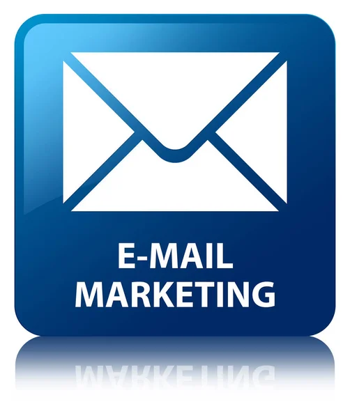 E-mail marketing blu pulsante quadrato — Foto Stock