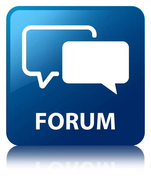 Forum blue square button — Stock Photo, Image