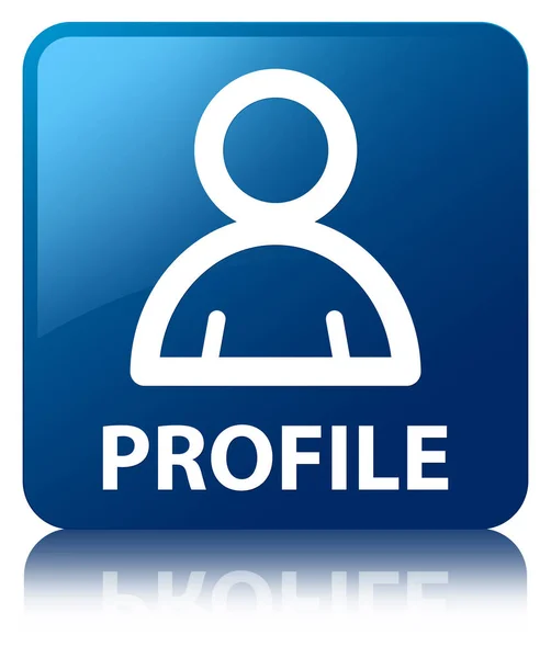 Profilo (icona utente) pulsante quadrato blu — Foto Stock