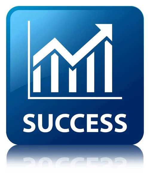 Succes (statistieken pictogram) blauwe vierkante knop — Stockfoto