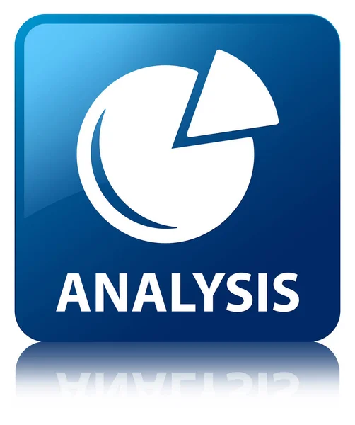 Analýza (graf ikony) modré čtvercové tlačítko — Stock fotografie