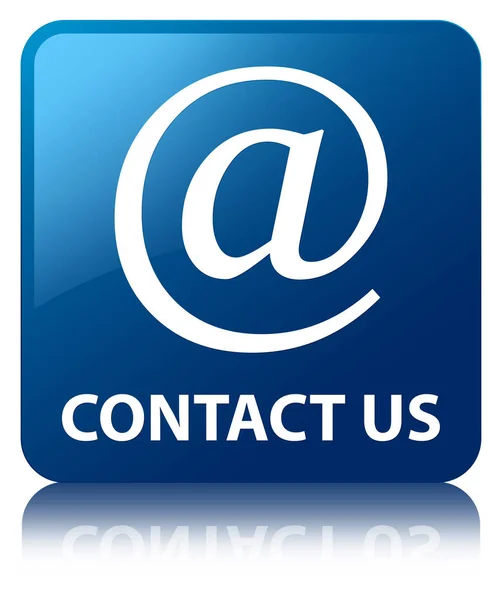 Contact us (email address icon) blue square button — Stock Photo, Image