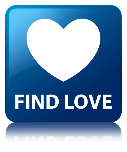 Encontre o botão quadrado azul amor — Fotografia de Stock