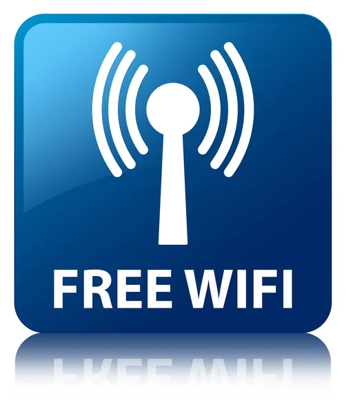 Free wifi (wlan network) blue square button — Stock Photo, Image