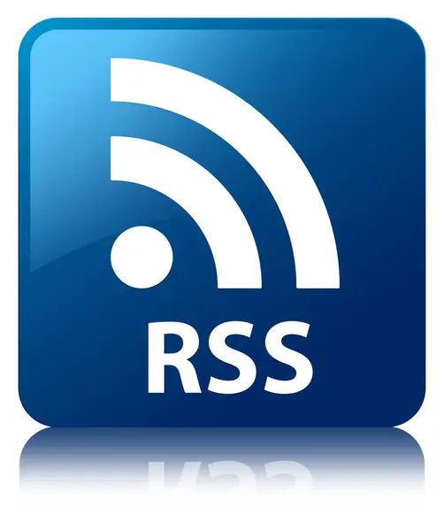 RSS blue square button — Stock Photo, Image