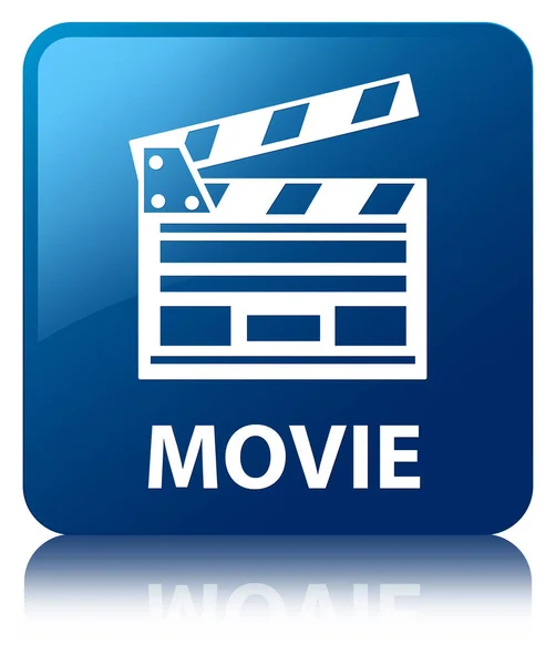 Film (ikona spinacza do kina) niebieski przycisk kwadratowy — Zdjęcie stockowe