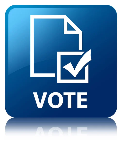 투표 (설문 아이콘) 파란색 사각형 버튼 — 스톡 사진