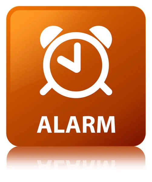 Alarm brown square button — Stock Photo, Image