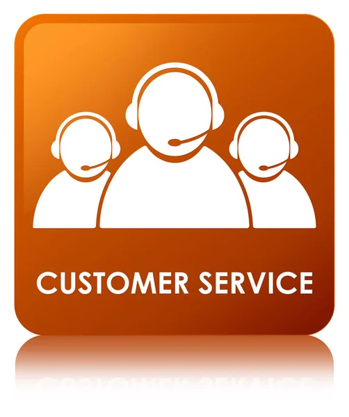 Customer service (team pictogram) bruine vierkante knop — Stockfoto