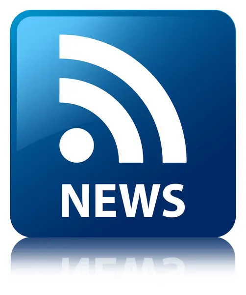 News (RSS icon) blue square button — Stock Photo, Image