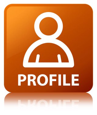 Profil (üye simgesi) kahverengi kare düğme