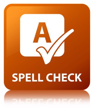 Yazım denetimi kahverengi kare düğmesini