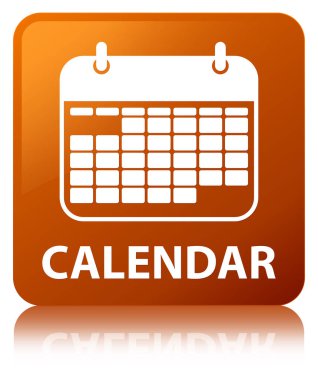 Takvim kahverengi kare düğme