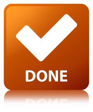 (Simge doğrulama) kahverengi kare düğme