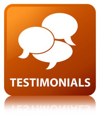 Görüşler (yorum simgesi) kahverengi kare düğme