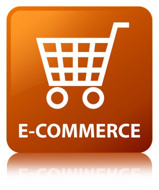 E-ticaret kahverengi kare düğme
