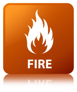 Yangın kahverengi kare düğme