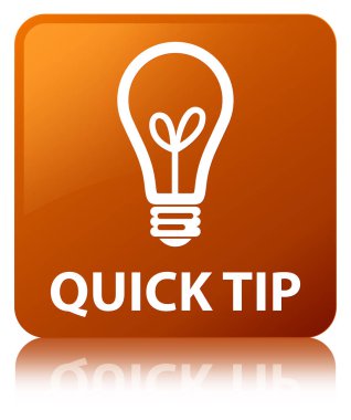 Çabuk uç (ampul simgesi) kahverengi kare düğme