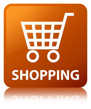 Alışveriş kahverengi kare düğme