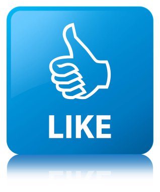 Camgöbeği mavi kare düğmesinin