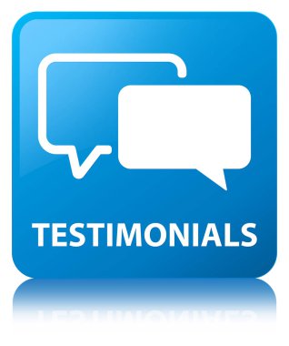 Referansları camgöbeği mavi kare düğme