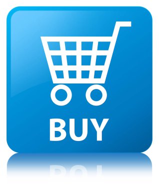 Camgöbeği mavi kare düğme satın