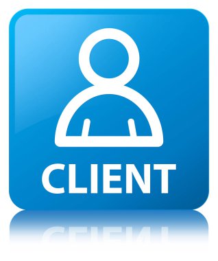 İstemci (üye simgesi) camgöbeği mavi kare düğme