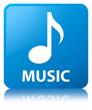 Müzik camgöbeği mavi kare düğme