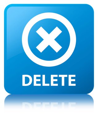 Camgöbeği mavi kare düğme silme