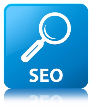 SEO camgöbeği mavi kare düğme