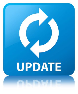 Güncelleştirme camgöbeği mavi kare düğme