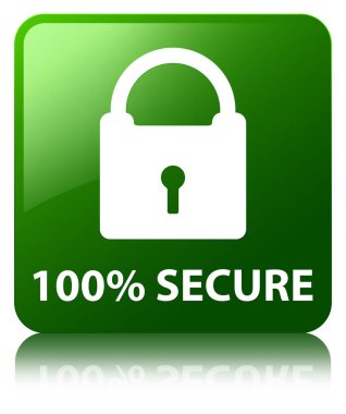 % 100 güvenli yeşil kare düğme