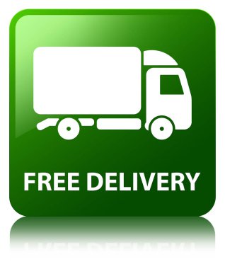 Ücretsiz teslimat yeşil kare düğme