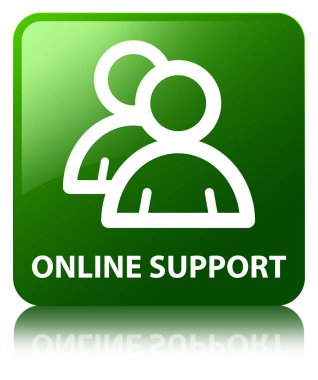 Çevrimiçi destek (grup simgesi) yeşil kare düğme