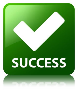 Başarı (simge doğrulama) yeşil kare düğme