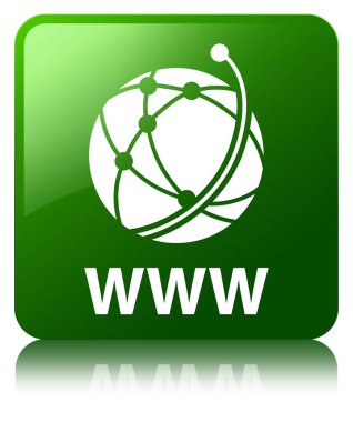 Www (küresel ağ simgesini) yeşil kare düğme